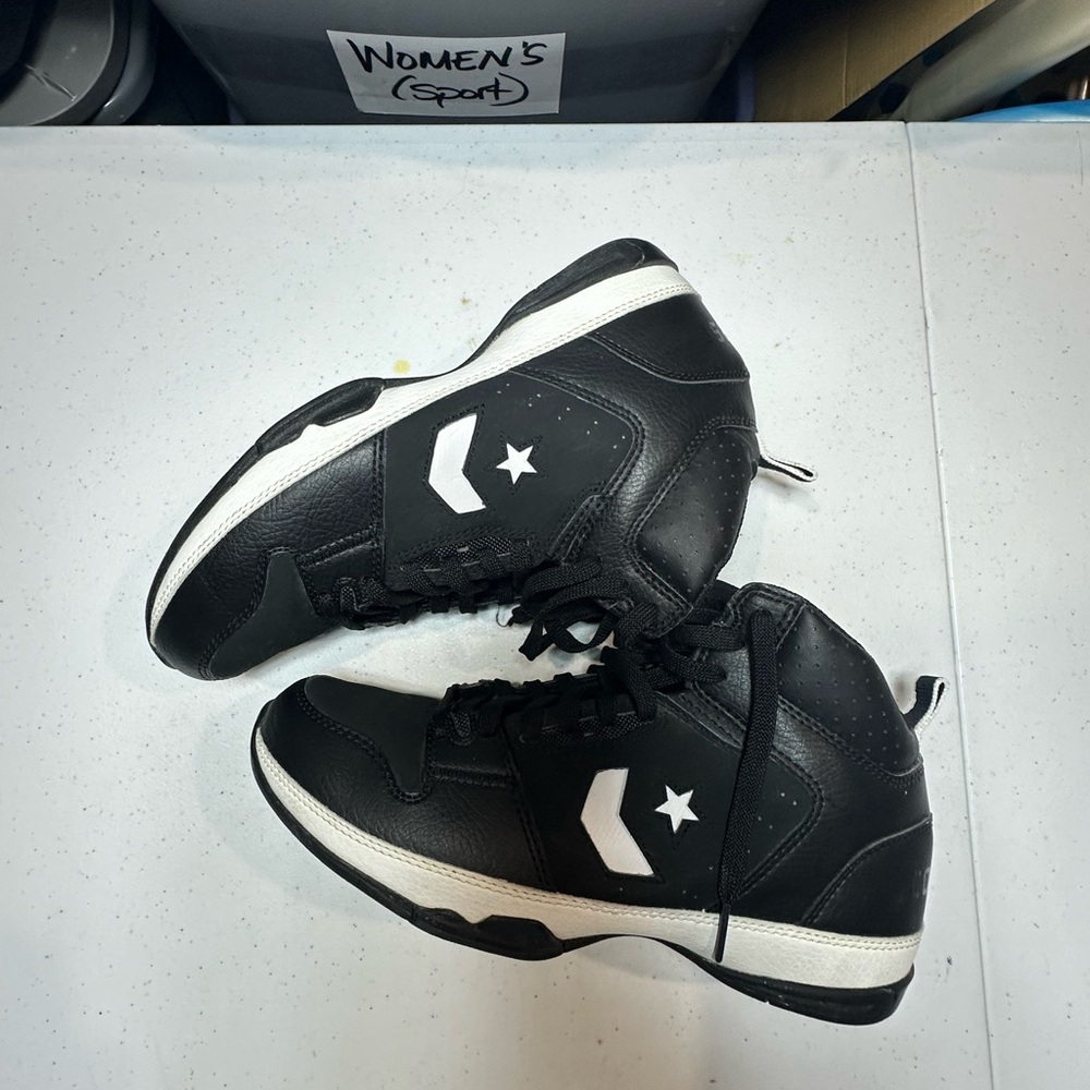 Converse Black and White Sneakers with Chevron Logo